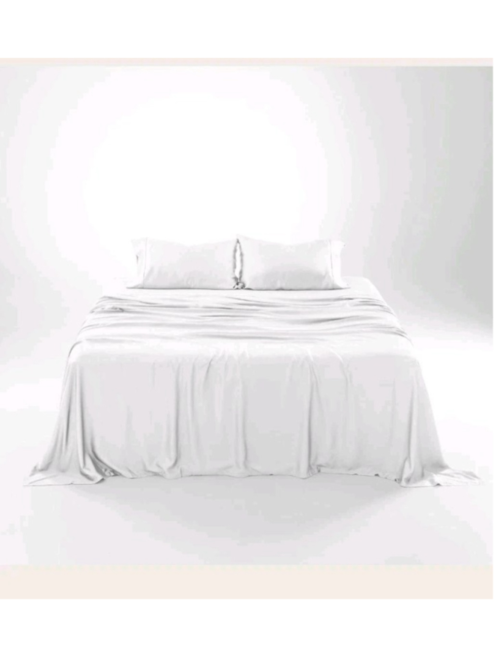 Olive Crate 100% Eucalyptus TENCEL Cooling - SPLIT KING Sheet Set 5pc White Snow - Picture 2 of 3